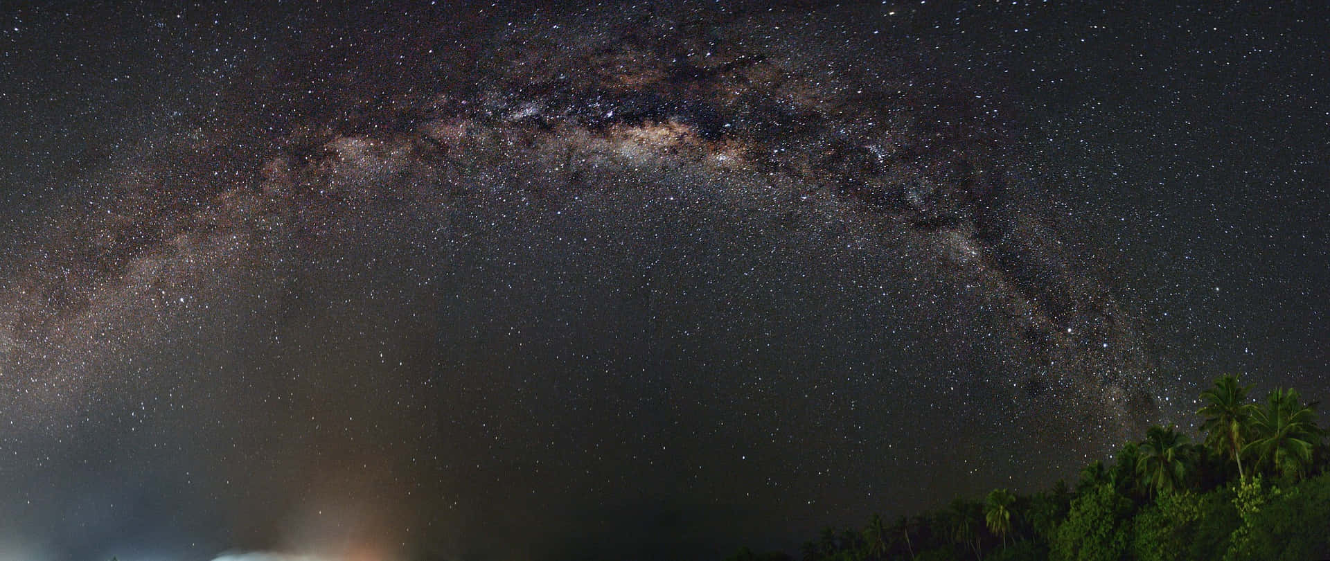 Milky Way Galaxy Vis Panorama Billede