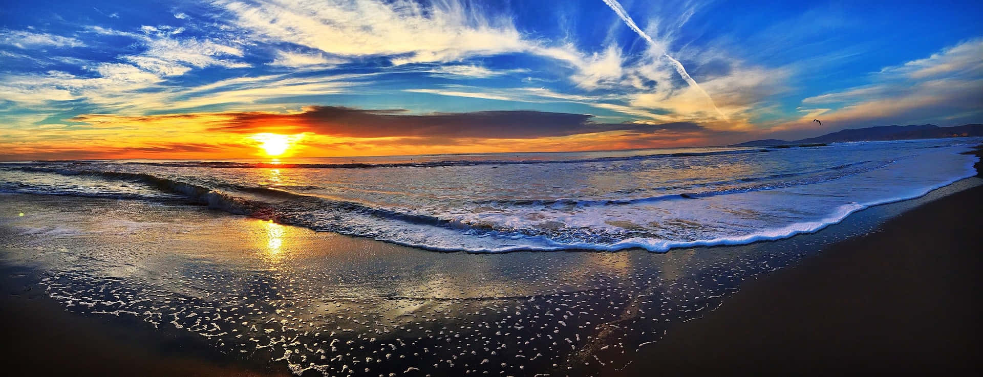 Beach Sunset View Panoramic Picture