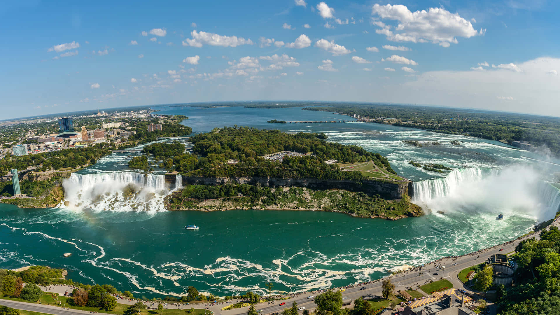 Panoramic View Of Horseshoe Niagara Falls Canada Wallpaper