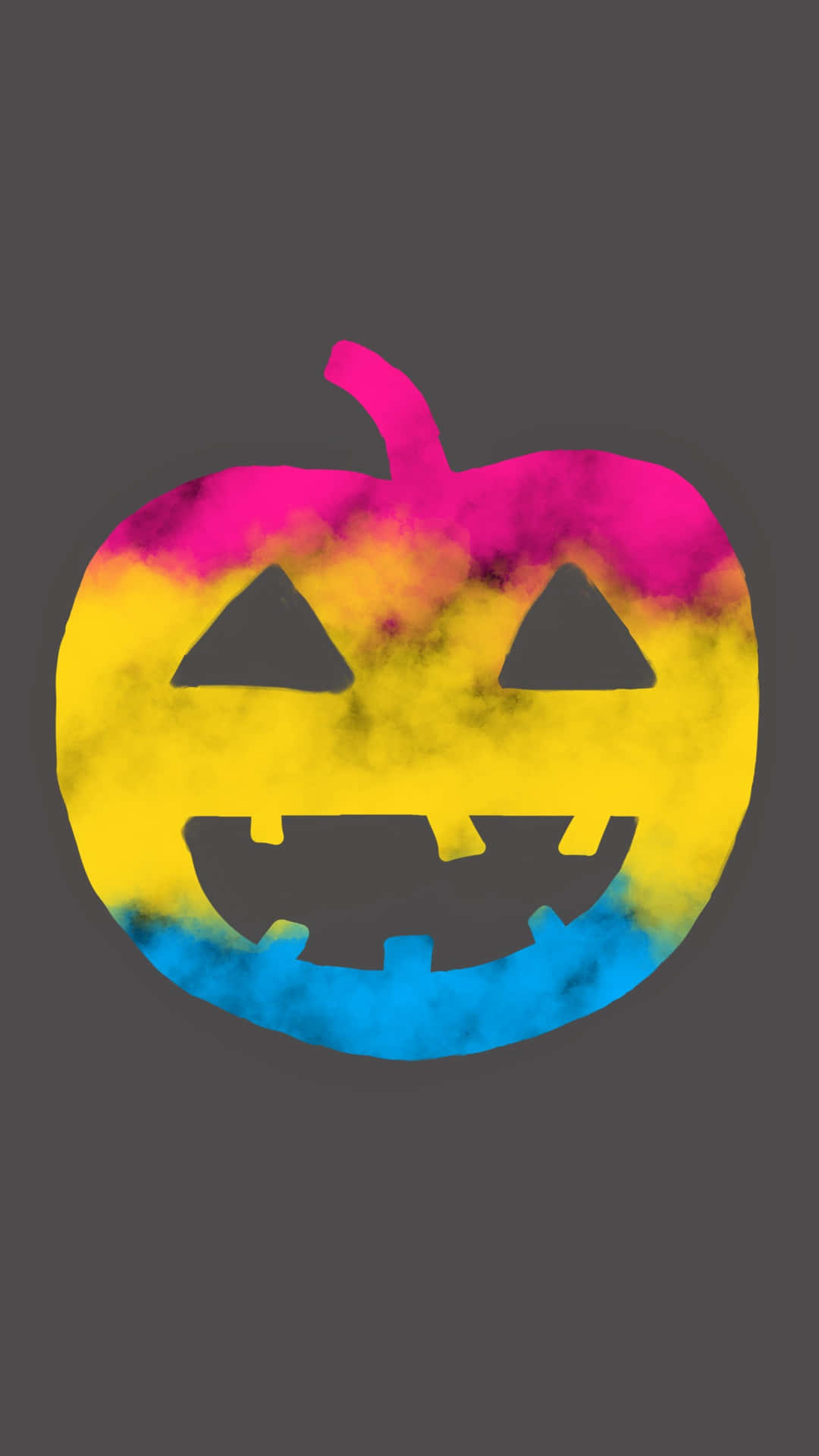 A Colorful Pumpkin With A Rainbow Colored Smoke