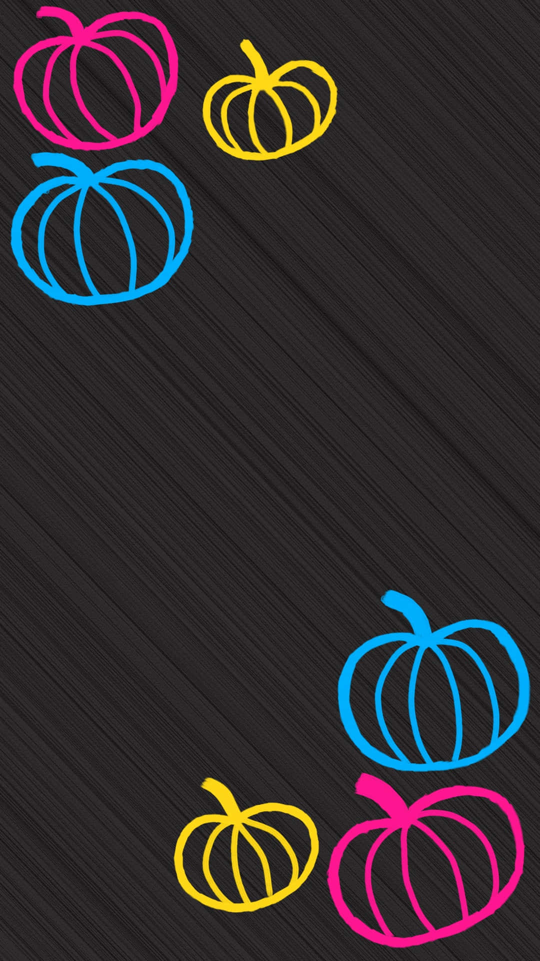 A Black Background With Colorful Pumpkins On It