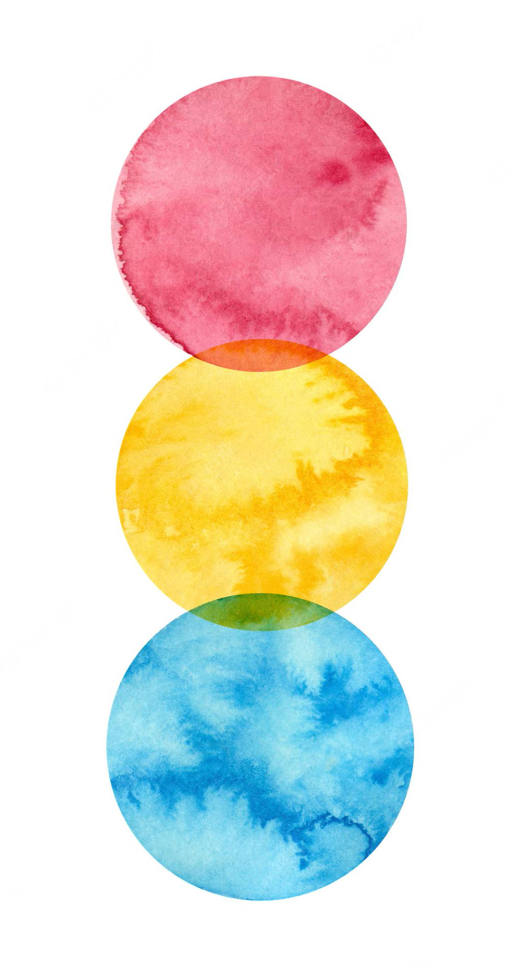 Pansexual Circles Watercolor Texture Wallpaper