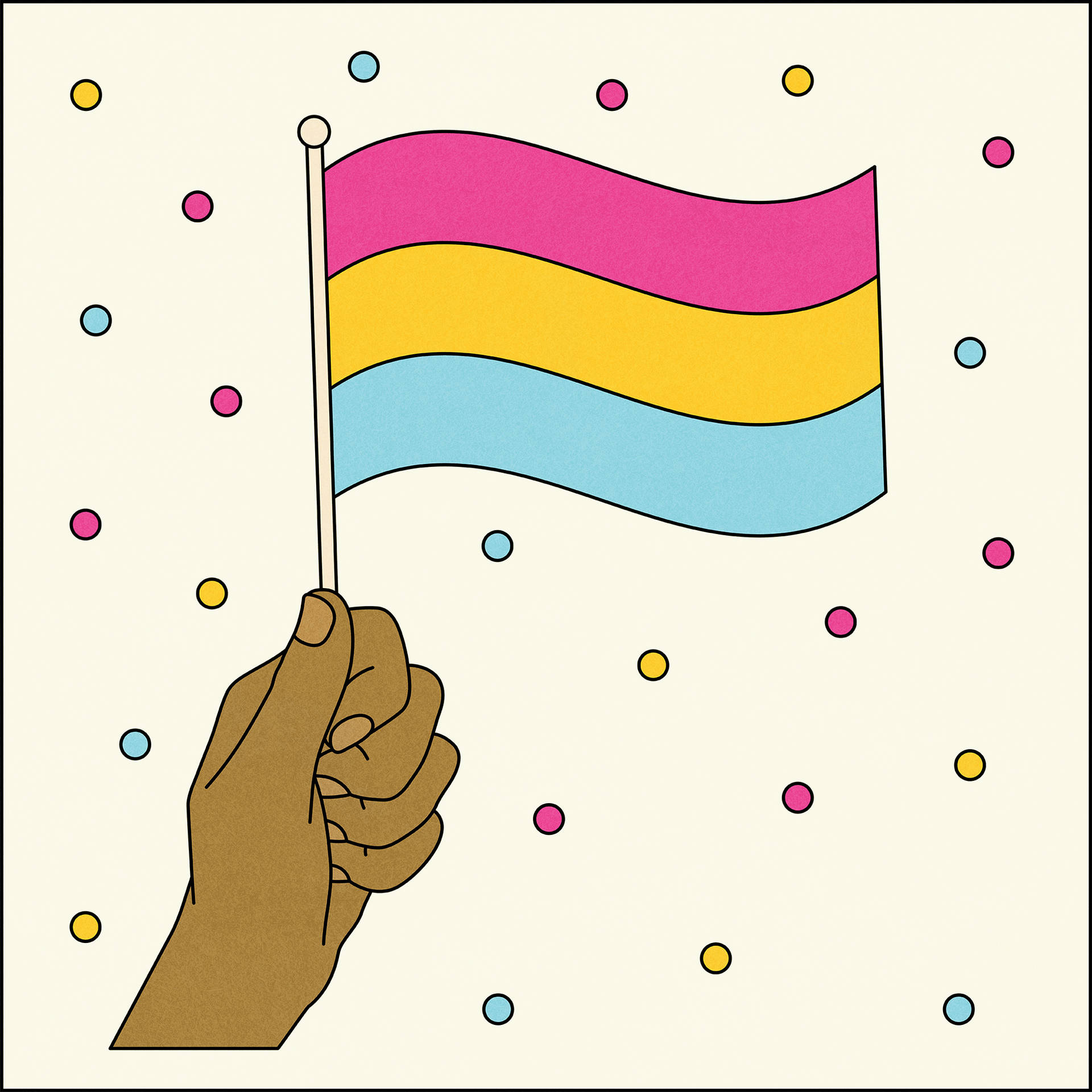 Pansexual Flag And Polkadots Wallpaper