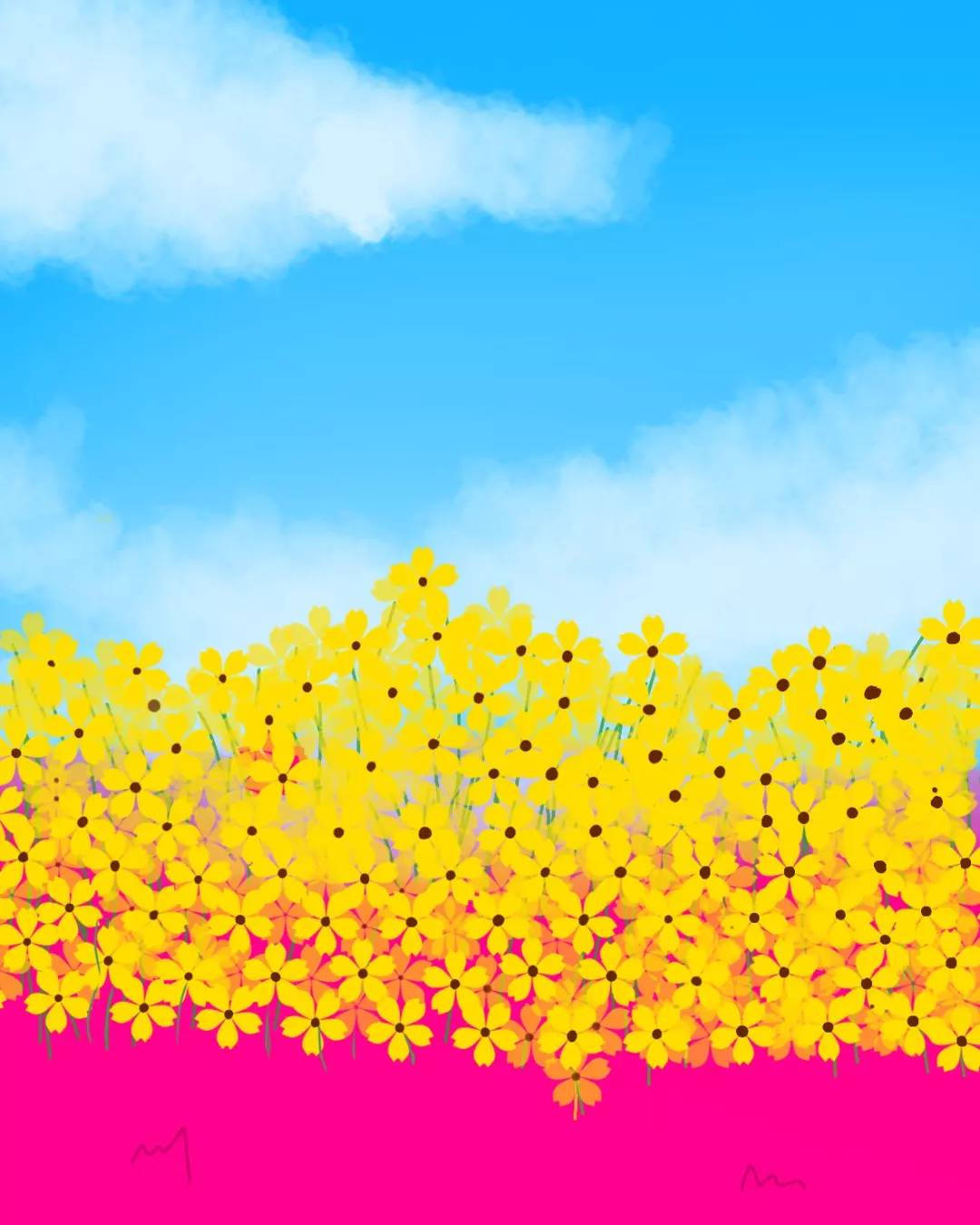 Pansexual Flowers And Sky Art Wallpaper