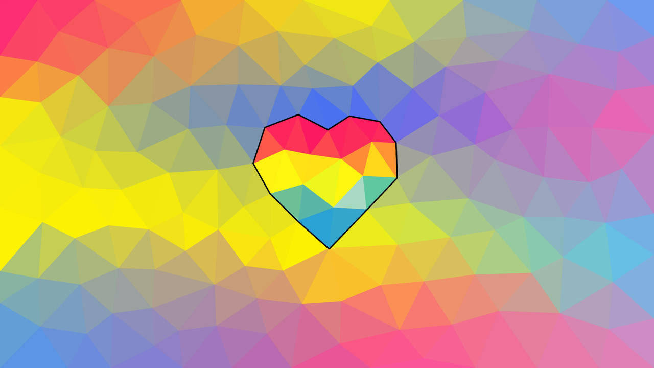 Pansexual Geometric Pattern Heart Wallpaper