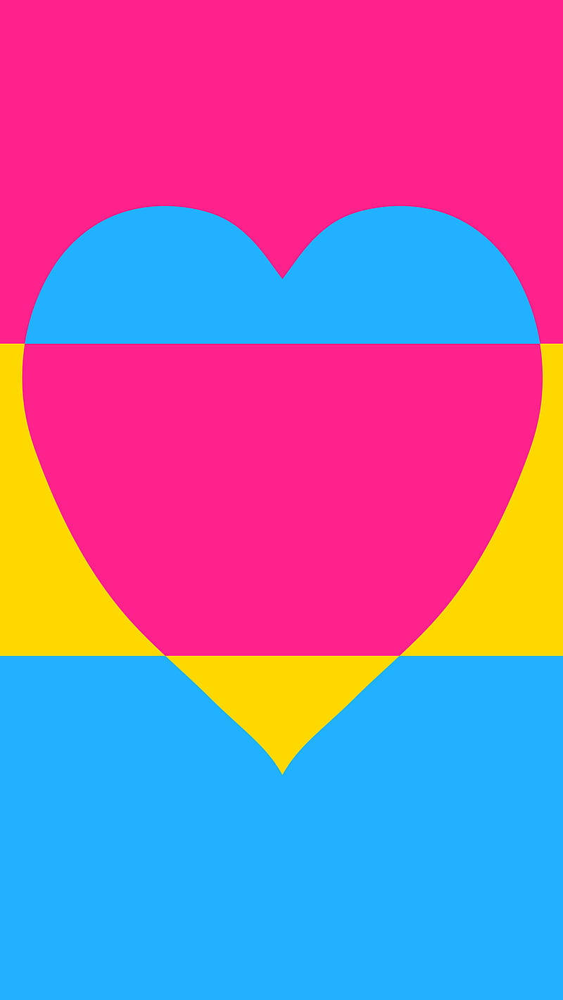 Pansexual Heart Colors Wallpaper