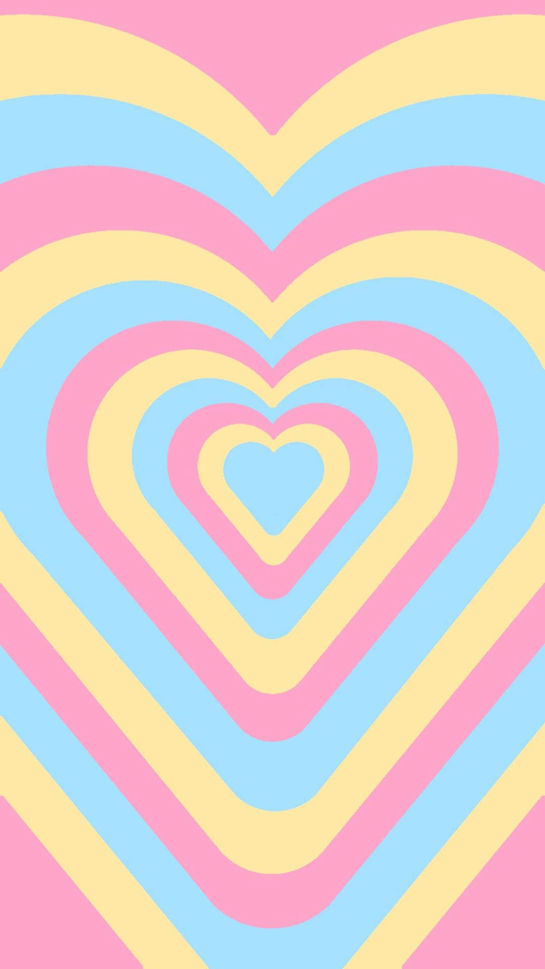 Pansexual Pastel Spiral Heart Tunnel Wallpaper