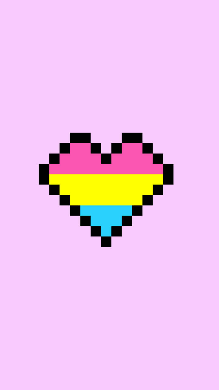 Pansexual Pixel Heart Wallpaper