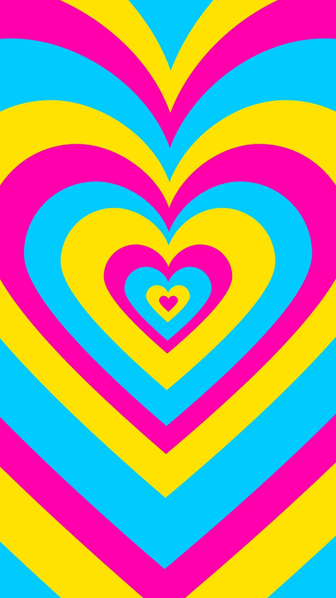 Pansexual Solid Spiral Heart Tunnel Wallpaper