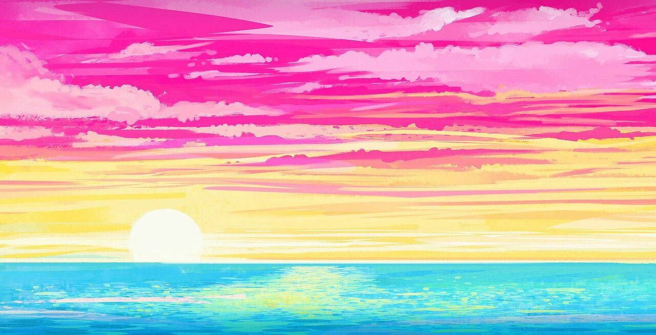 Pansexual Sunset Horizon Wallpaper