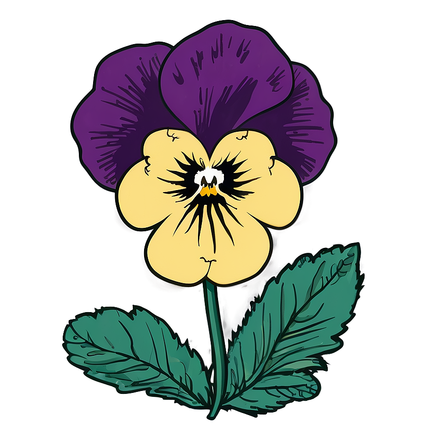 Pansy Sketch Png 06232024 PNG