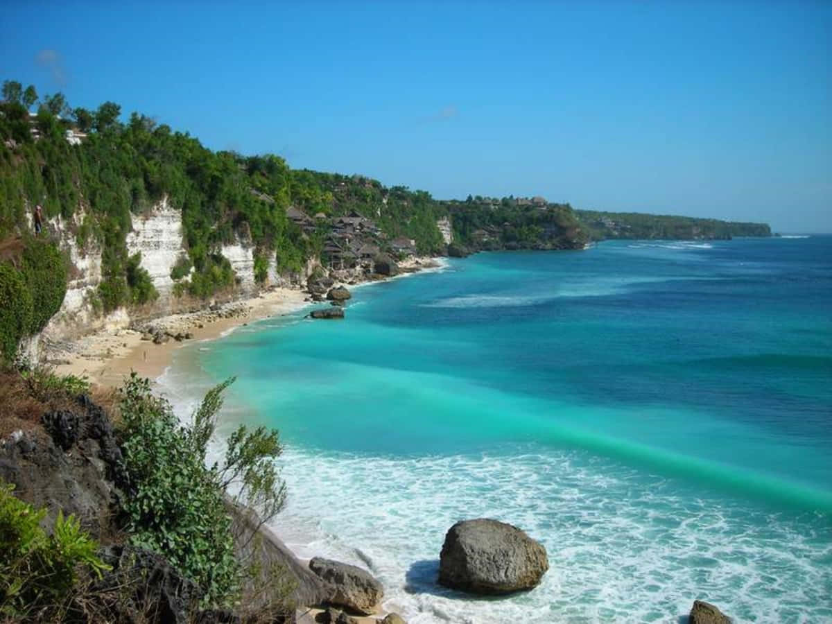 Pantai Blue Ocean And Cliffs Picture