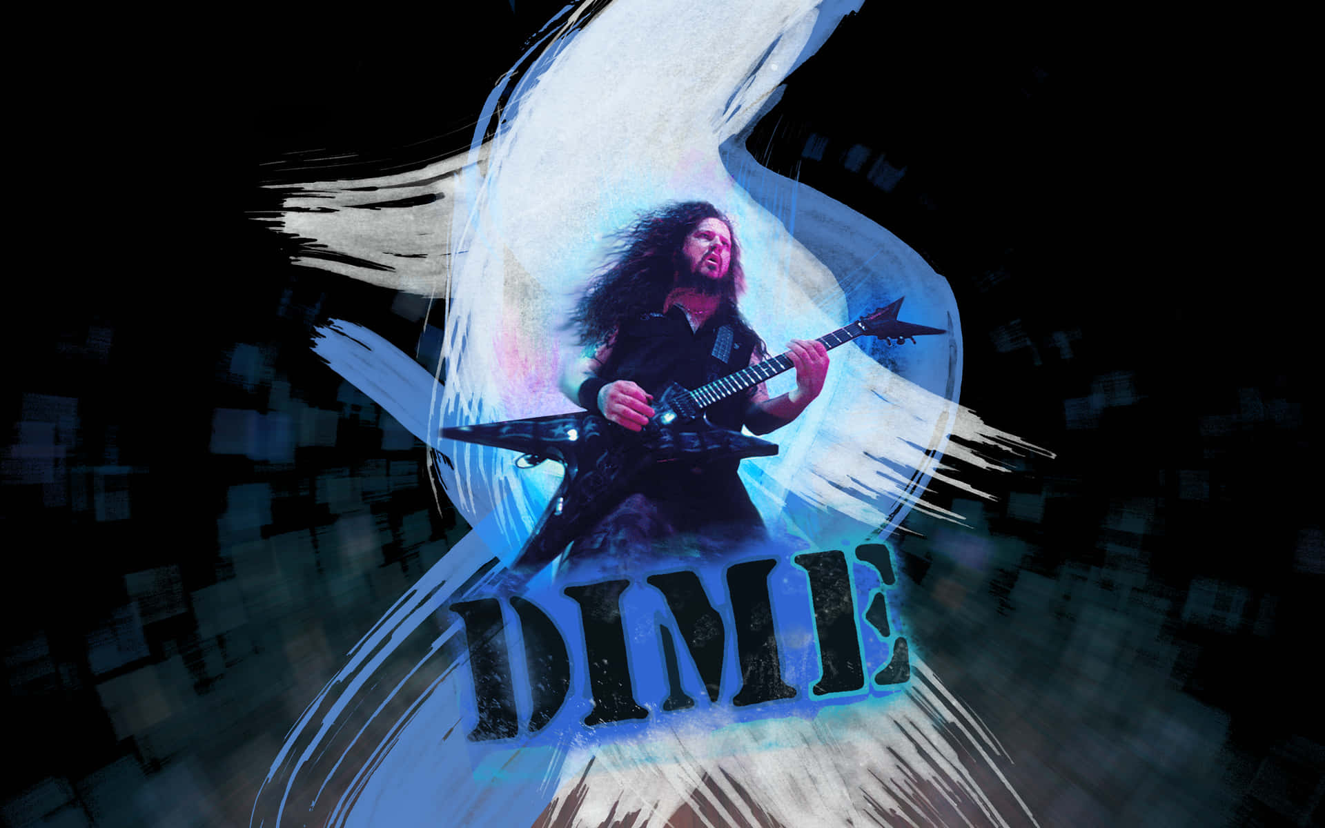 A Woman Holding An Electric Guitar With The Word Dime Wallpaper