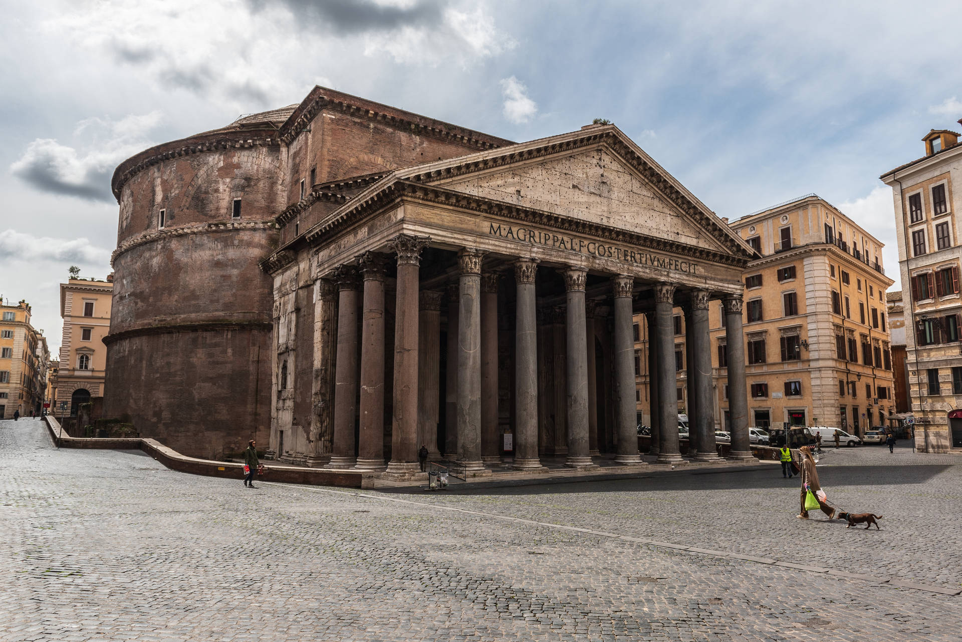 Pantheon With Empty Streets Wallpaper