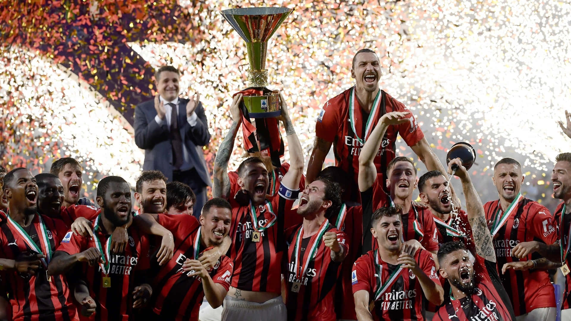 Paolo Maldini Ac Milan Victory Background