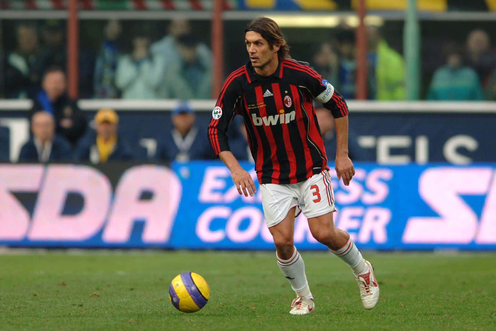 Paolo Maldini Kicking The Ball Wallpaper