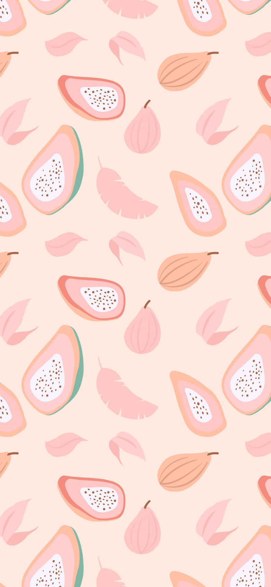 Papaya_ Fig_ Pattern_ Wallpaper Wallpaper