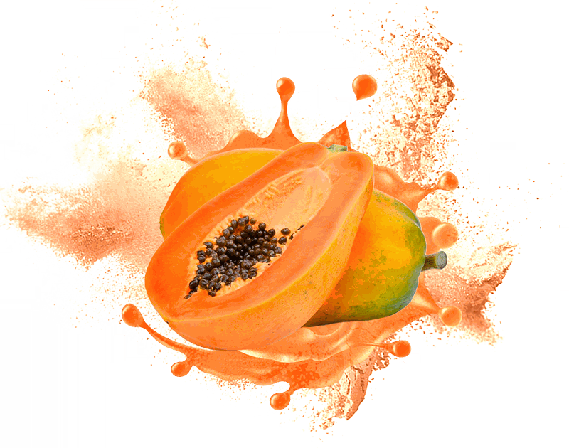 Papaya Fruit Splash Art PNG