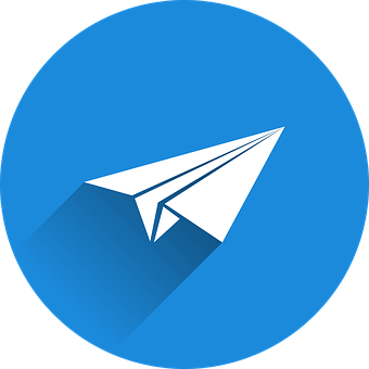 Paper Airplane Icon Blue Background PNG