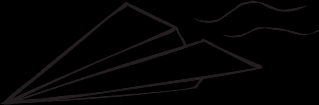 Paper Airplane Silhouette Black Background PNG
