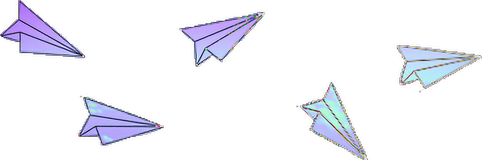 Paper Airplanes Vector Illustration PNG