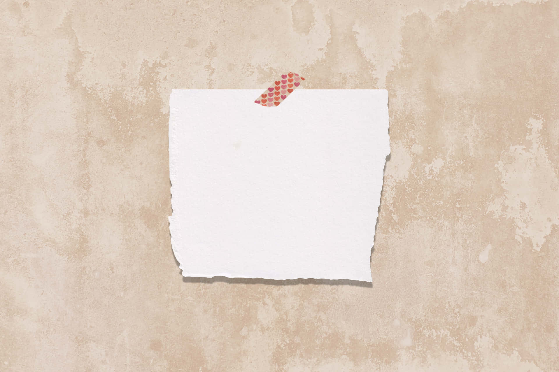 White Small Paper With Heart Tape Background
