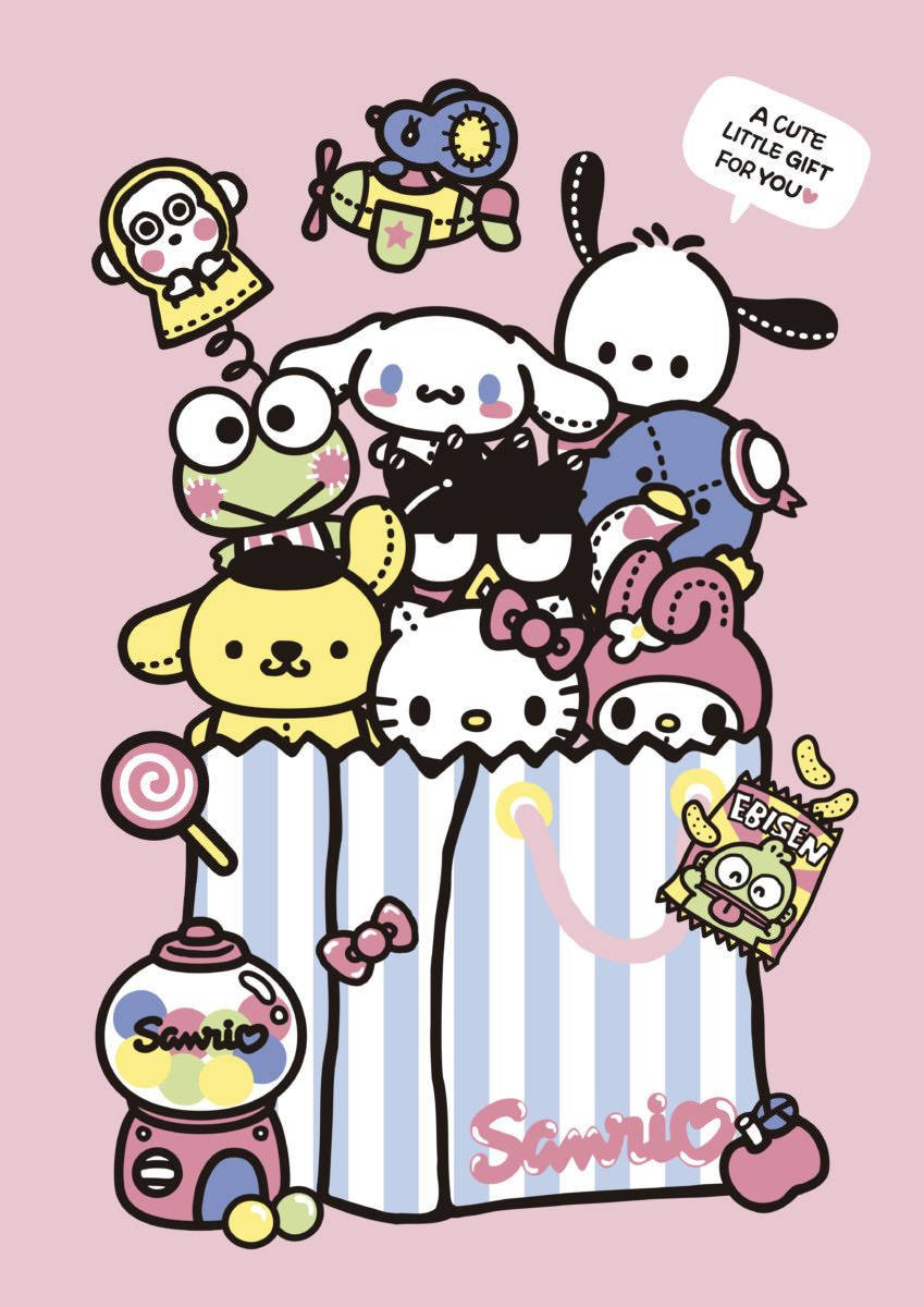 Paper Bag With Sanrio Characters Wallpaper