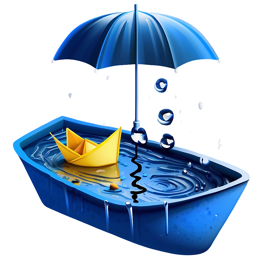 Paper Boat Rainy Puddle Png Kkq56 PNG