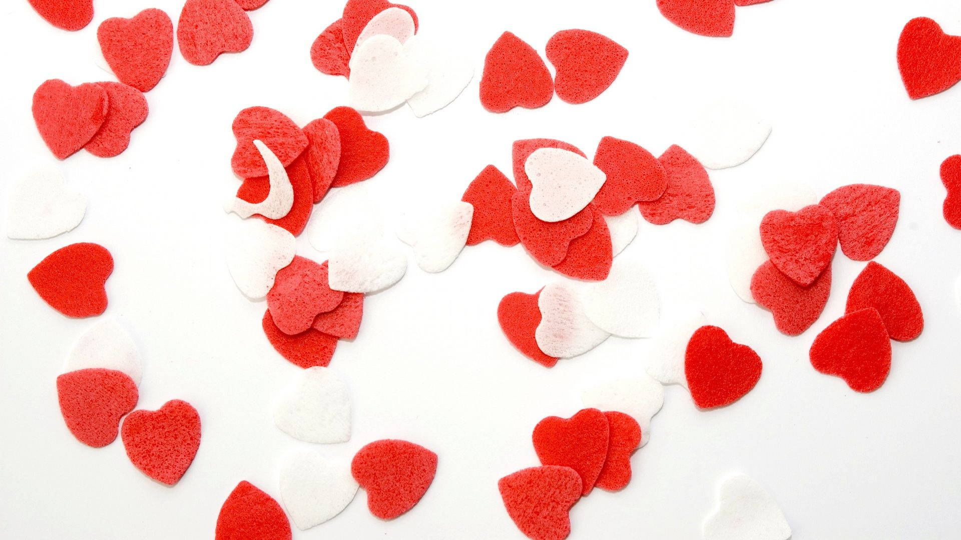 Download Paper Cutouts Of Valentine's Hearts Desktop Wallpaper | Wallpapers .com