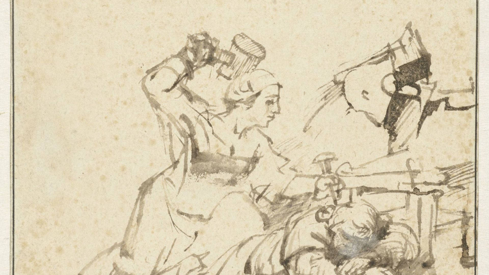 Disegno Su Carta Di Rembrandt Sfondo