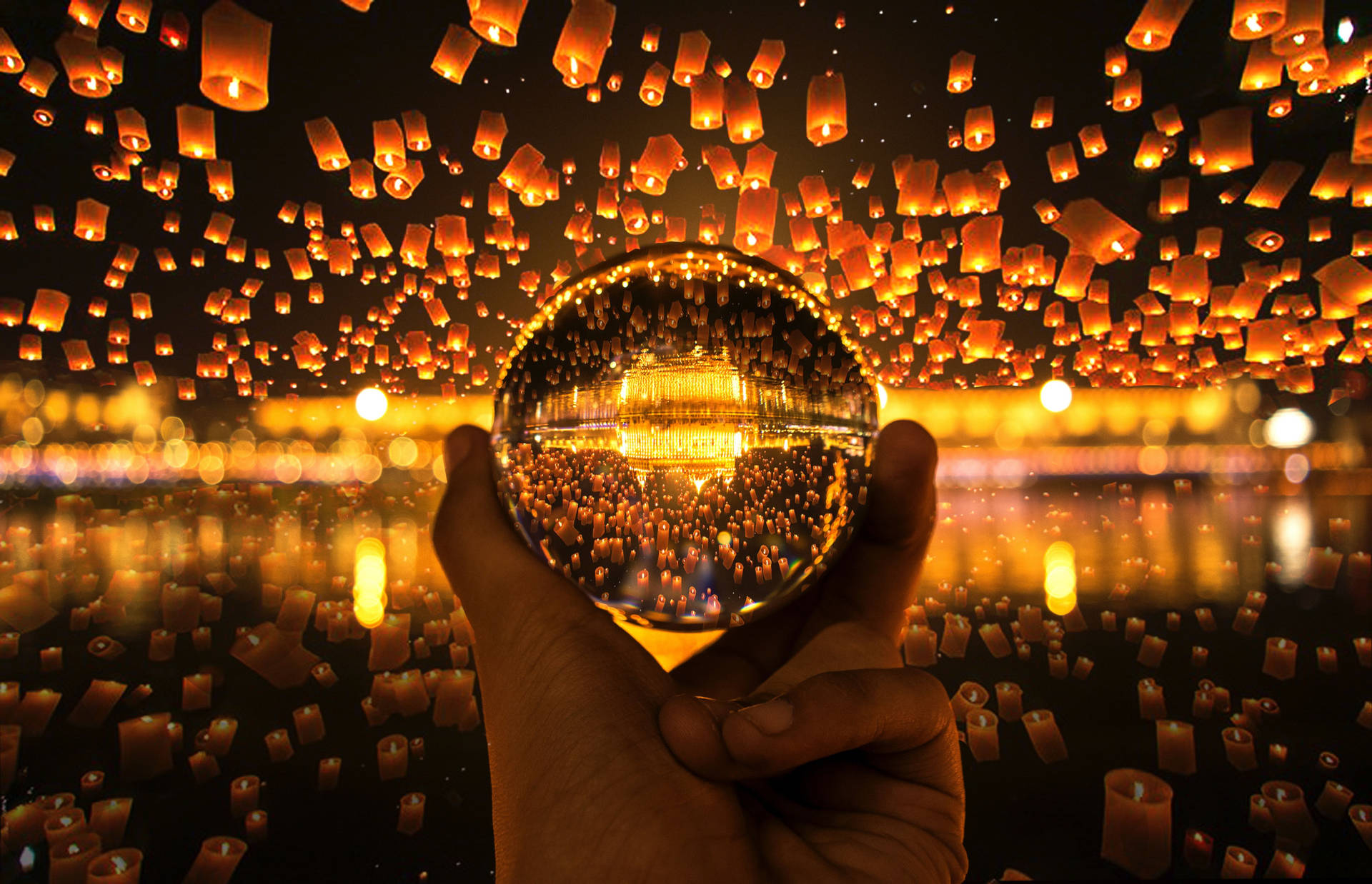 Paper Lanterns With The Golden Temple HD Wallpaper