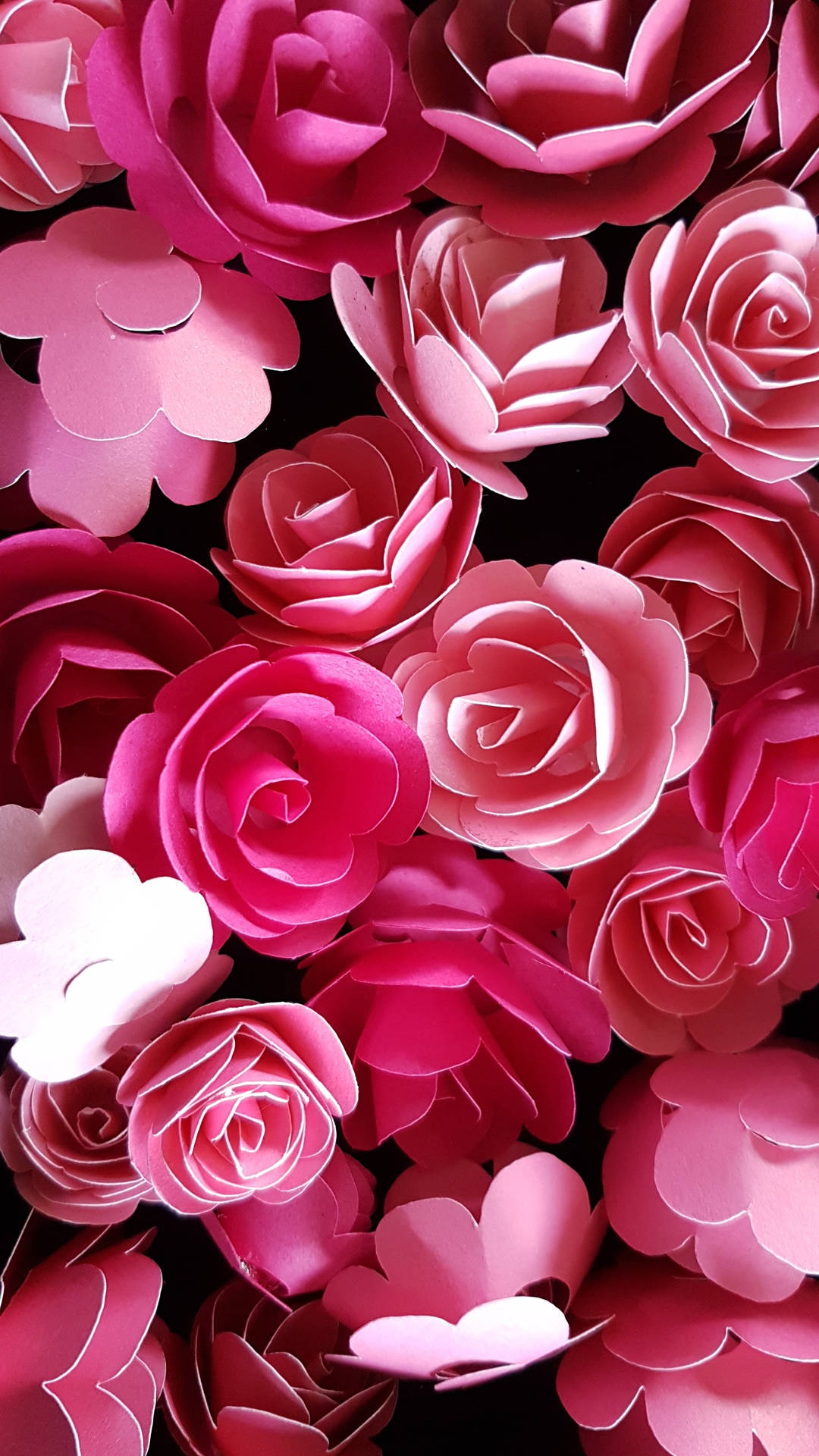 Papierrosenfür Eine Ästhetische Rosa Blumen (schönheit) Wallpaper
