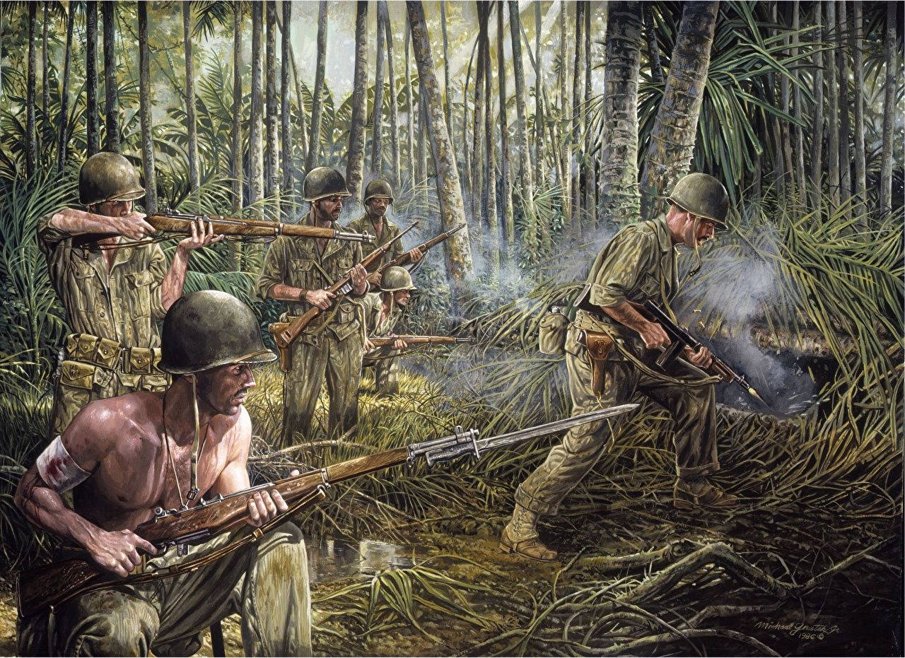 Papua New Guinea Soldiers Artwork
