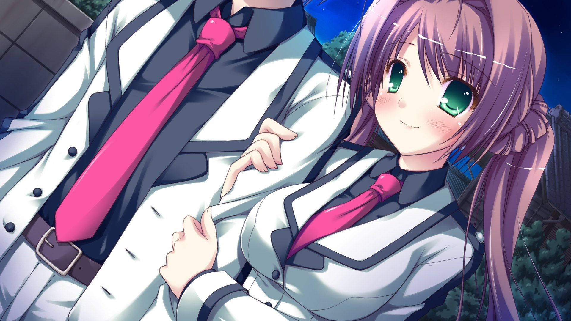Par Med Matchende Påklædning Kærlighed Anime Wallpaper