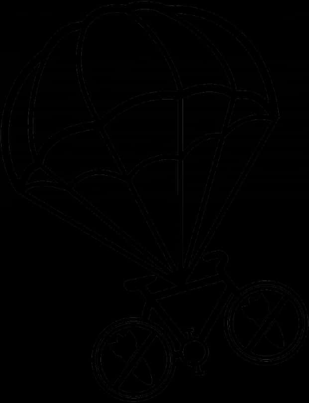 Parachute Bicycle Silhouette PNG