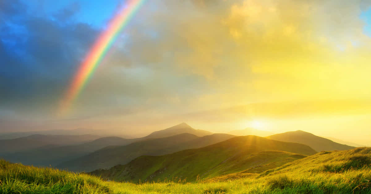 Tall Mountains Rainbow Paradise Picture