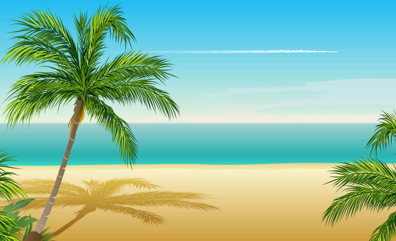 Beach Palm Trees Paradise Picture
