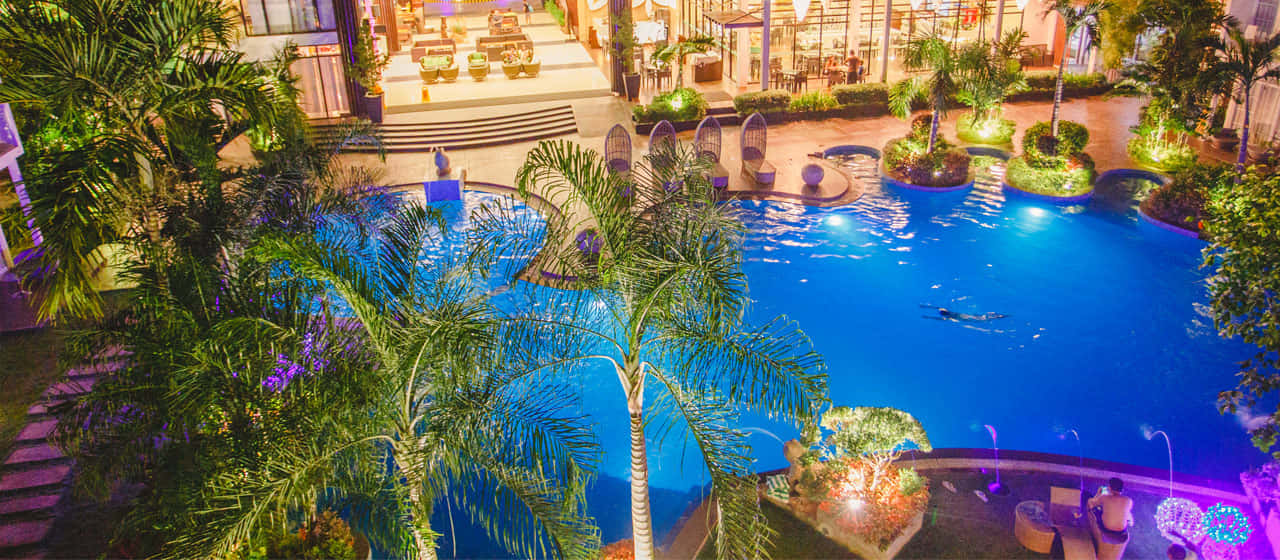 Luxuriösespool-resort-paradiesbild