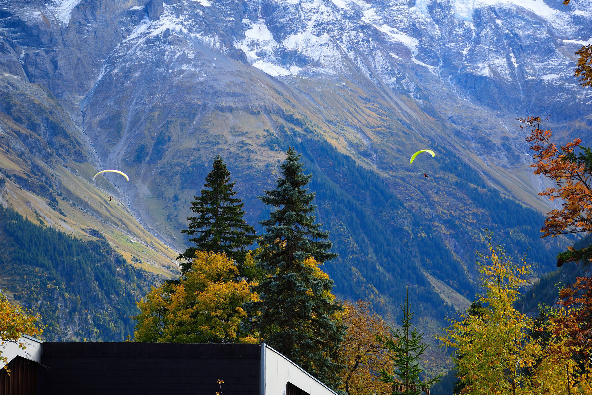 Paraglidingziel In Der Schweiz Wallpaper