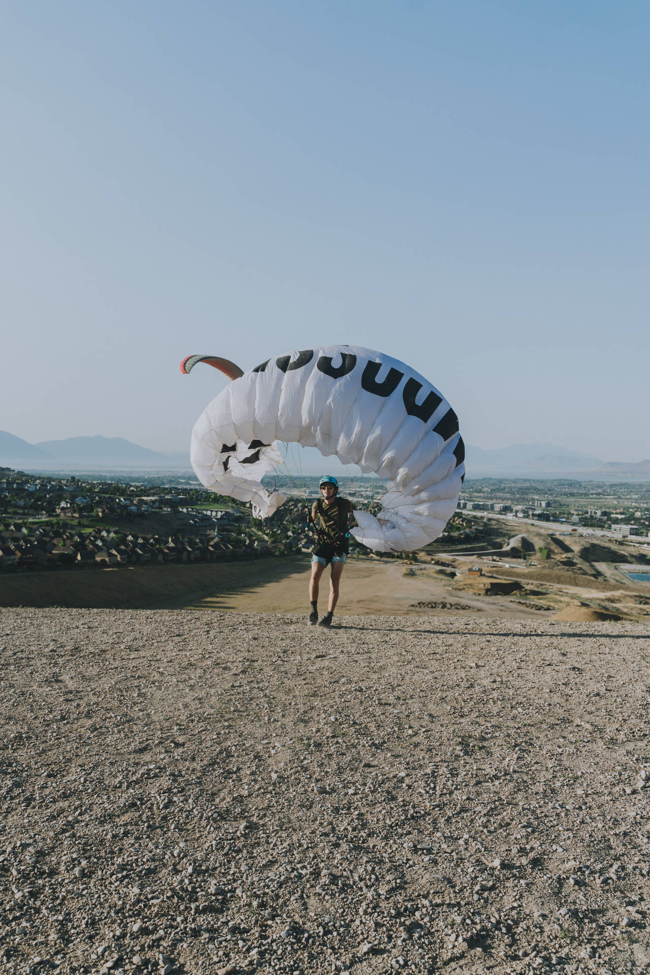Landingspositionen for paragliding på din skærm! Wallpaper