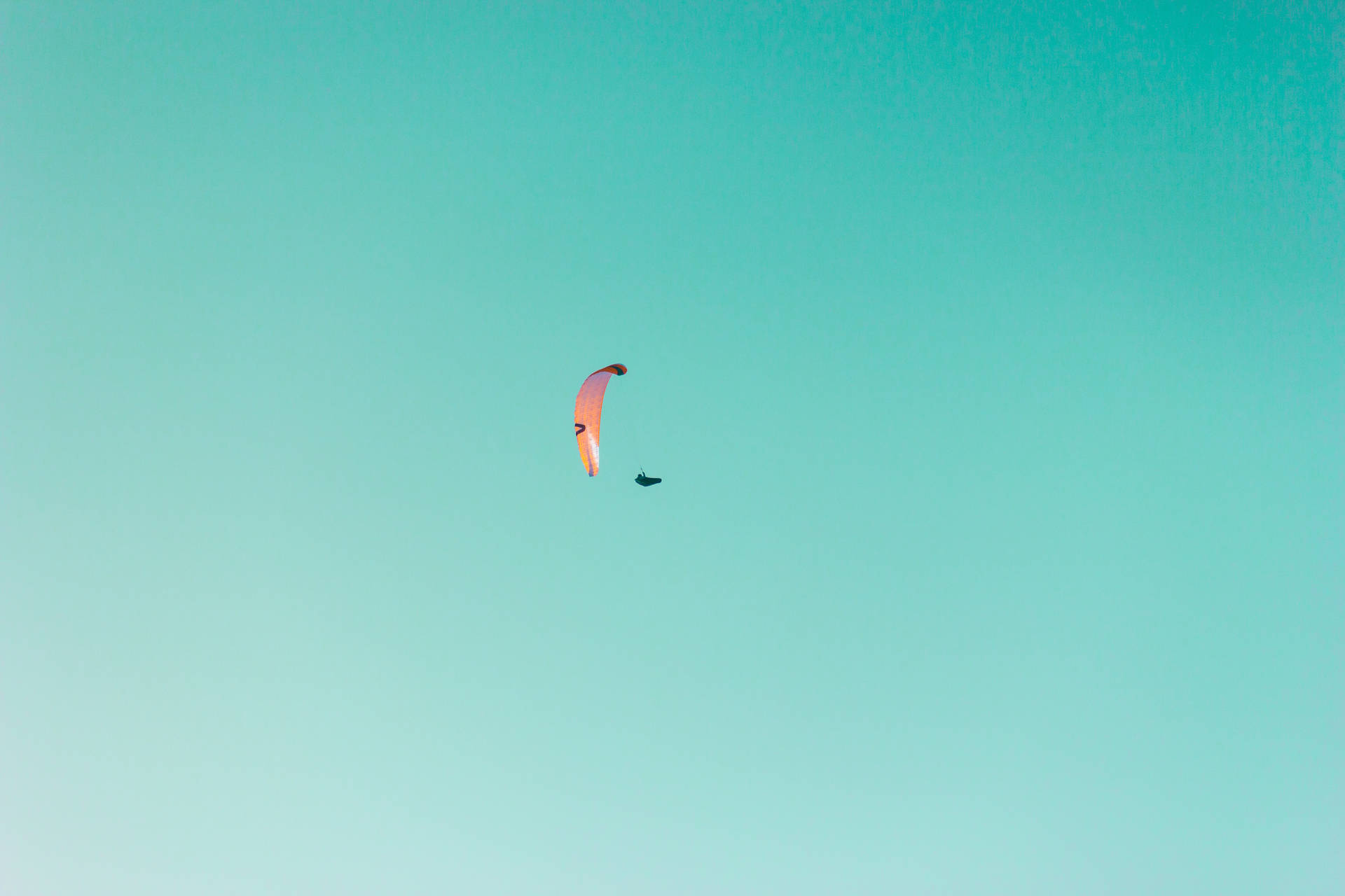 Paragliding Pink Stofvinge Flyver Mod en Lavendel Sky Wallpaper