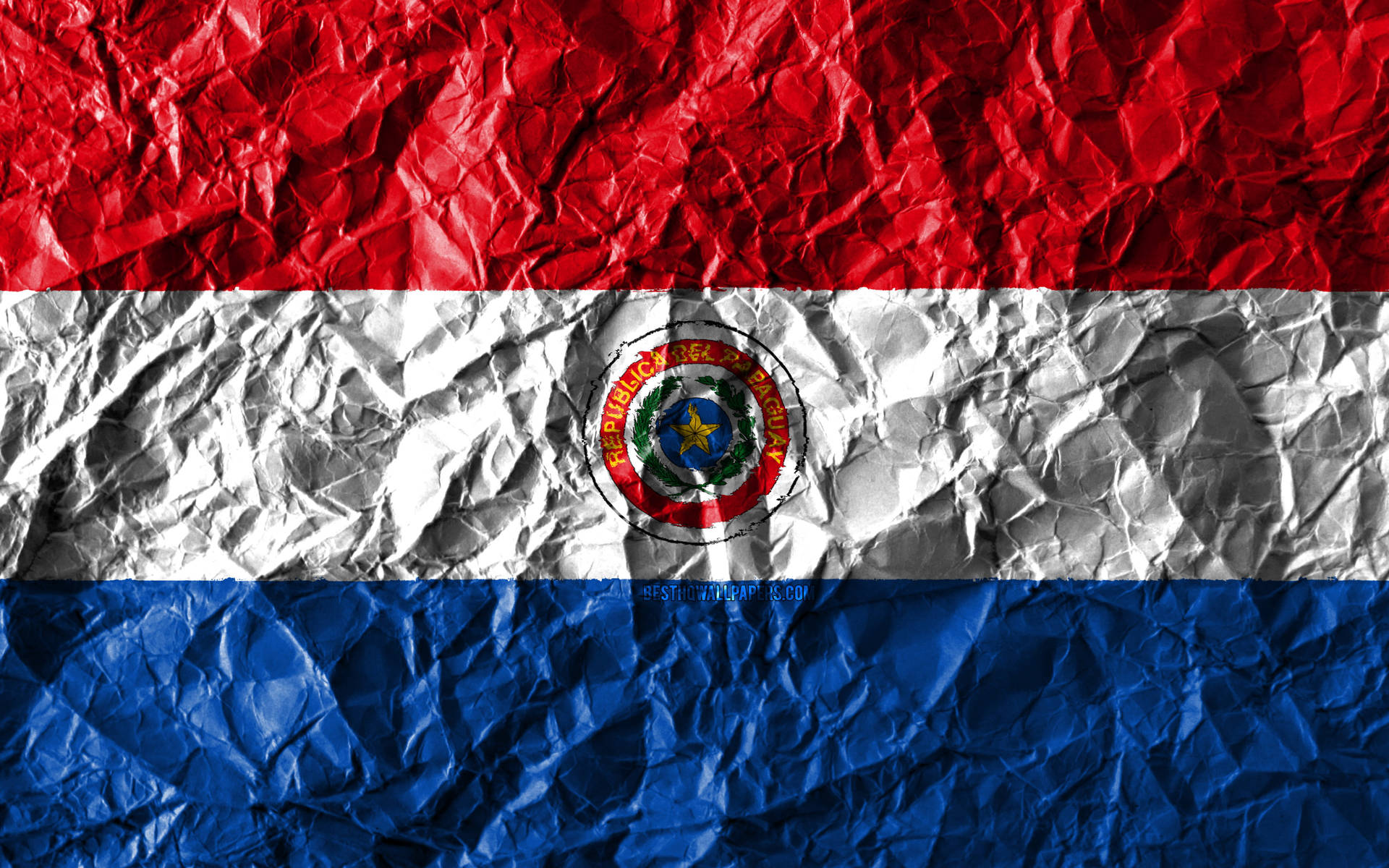 Paraguay Krøllet Flag Wallpaper