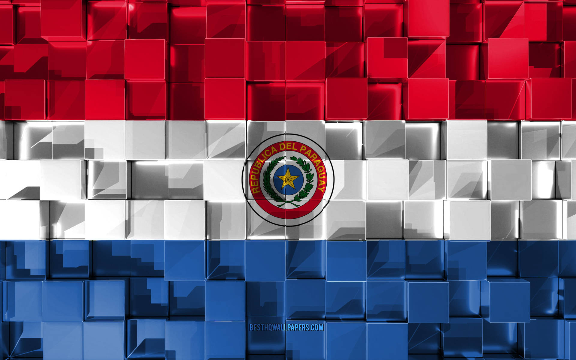 Paraguayflag Würfelkunst Wallpaper