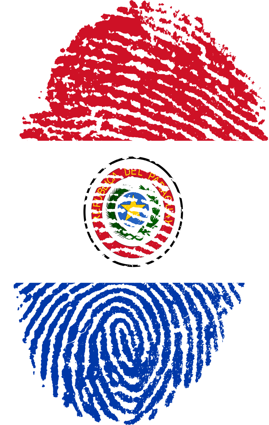 Paraguay Flag Fingerprint Art PNG