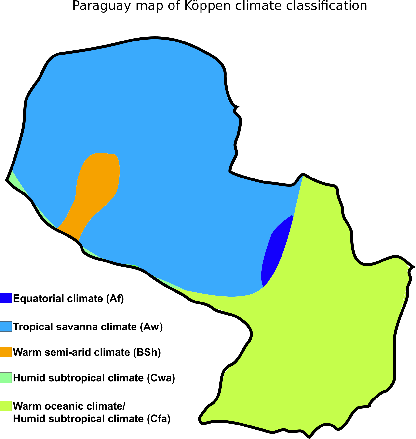 Paraguay Koppen Climate Classification Map PNG