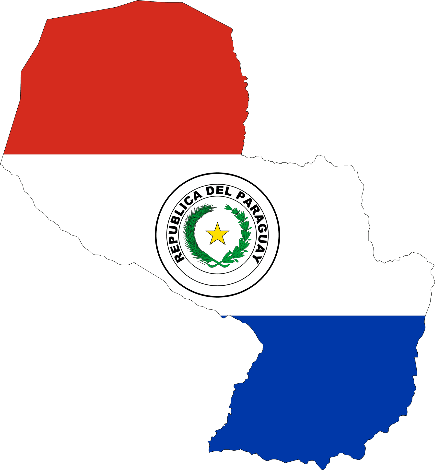 Paraguay Mapwith Flag Overlay PNG