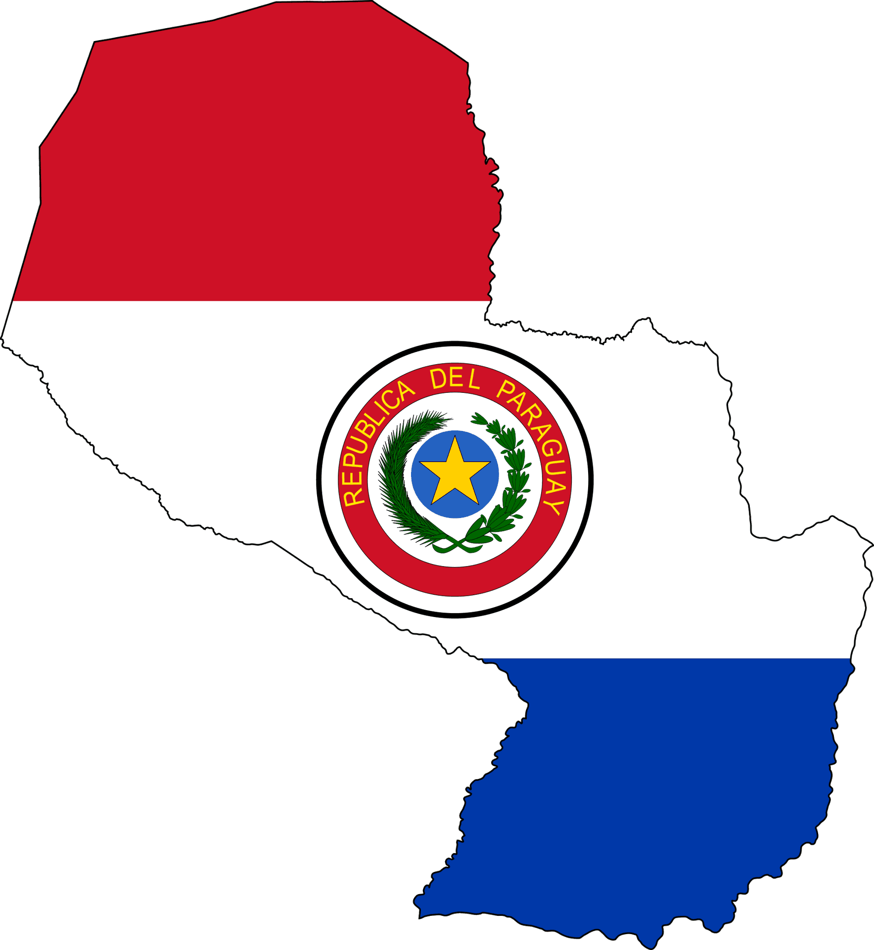 Paraguay Mapwith Flagand Coatof Arms PNG