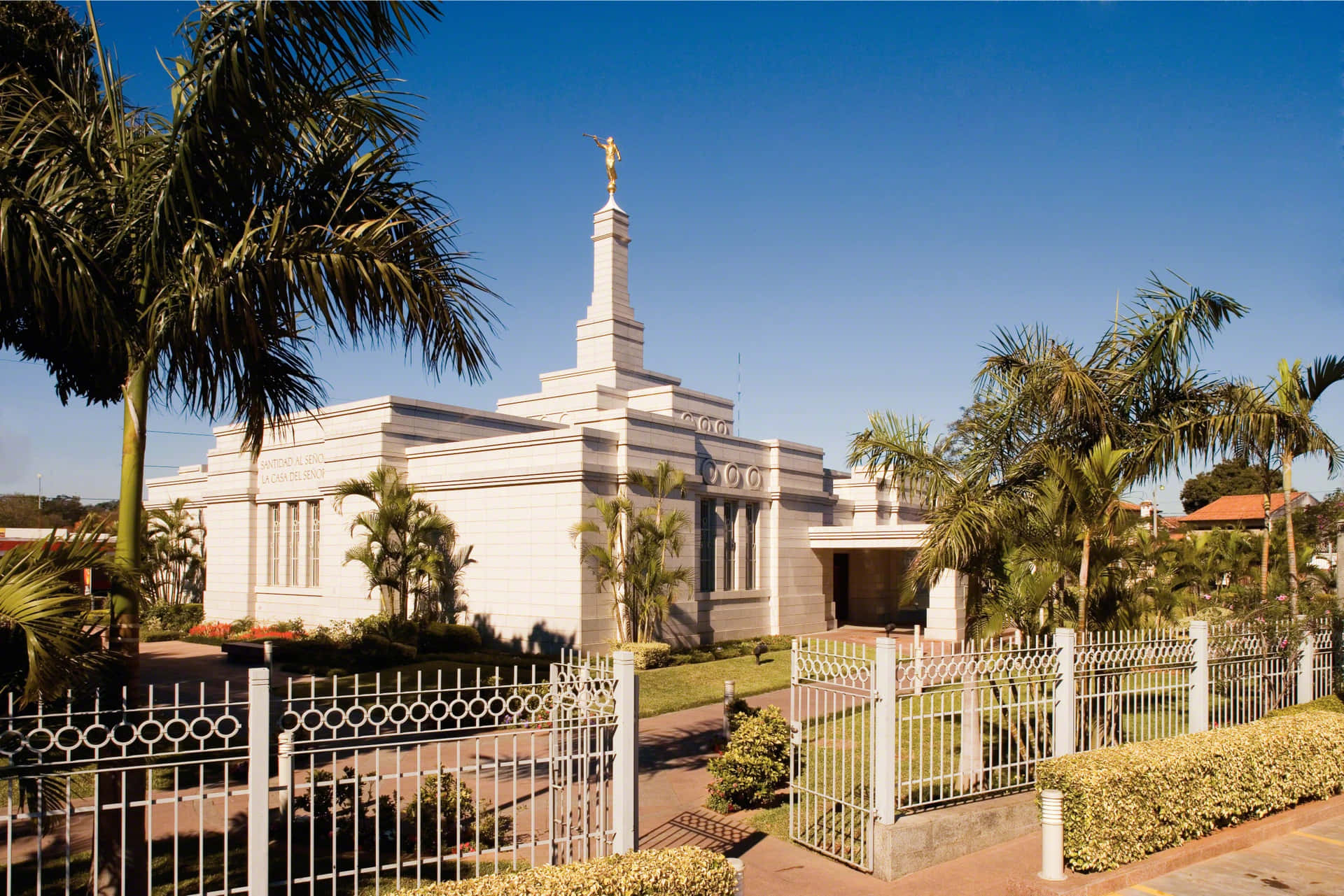 Paraguay Temple In Asuncion With White Paint Wallpaper