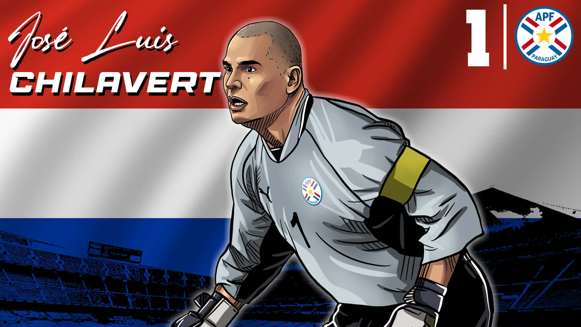 Paraguayan Fodboldspiller Jose Luis Chilavert Digital Kunst Tapet Wallpaper