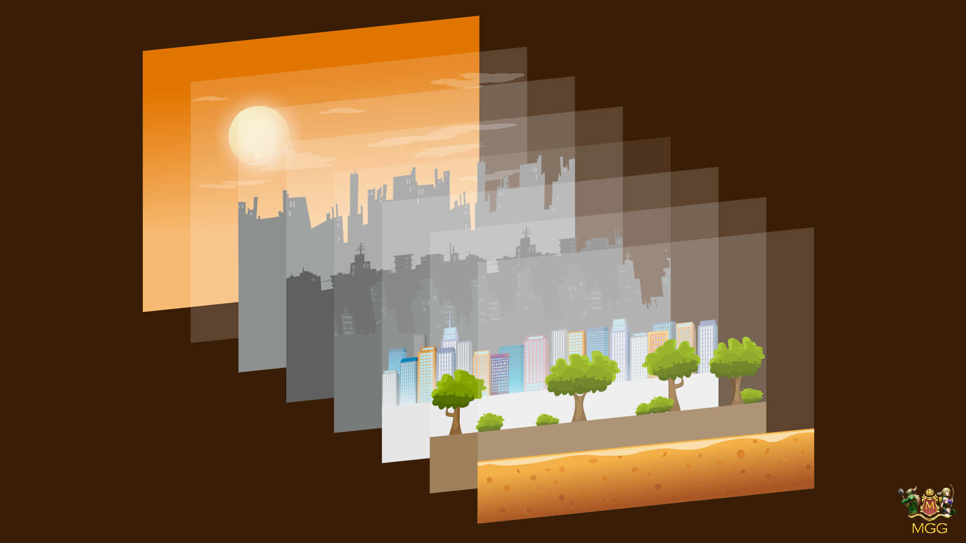 A Cityscape With Trees And Buildings